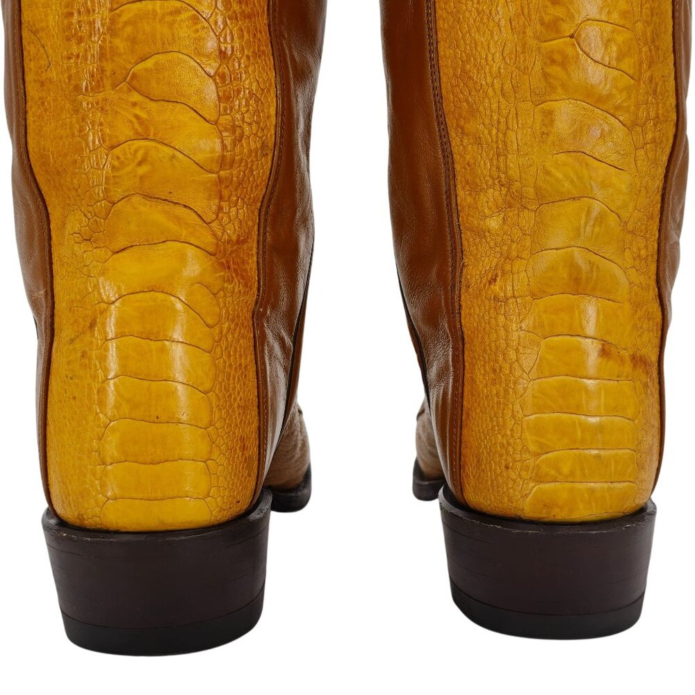 Vintage Unique Exotic Ostrich Tony Lama Mens 7D Brown Cowboy Western Boots CBC - Picture 16 of 16